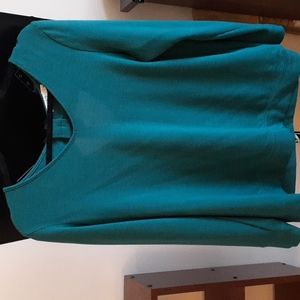 Ricki's Teal Long Sleeve Shirt with Open Shoulder Design - Women's Size Large